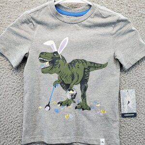 Tommy Bahama Boys Dinosaur Bunny Shirt Size XS 4 Easter Funny Easter Eggs NEW